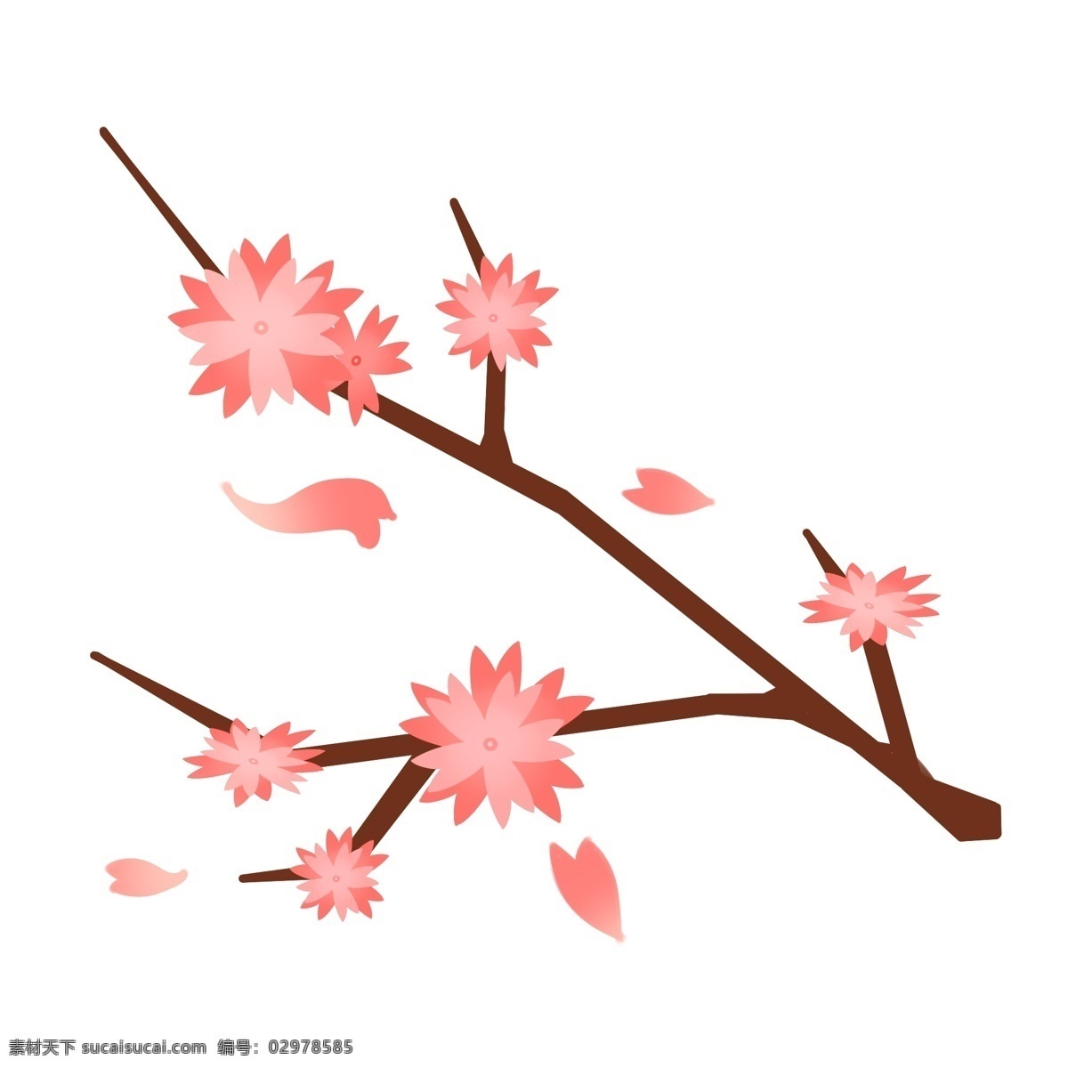 粉色 樱花 装饰 插画 粉色的樱花 漂亮的樱花 创意樱花 植物装饰 卡通樱花 樱花插画 立体樱花