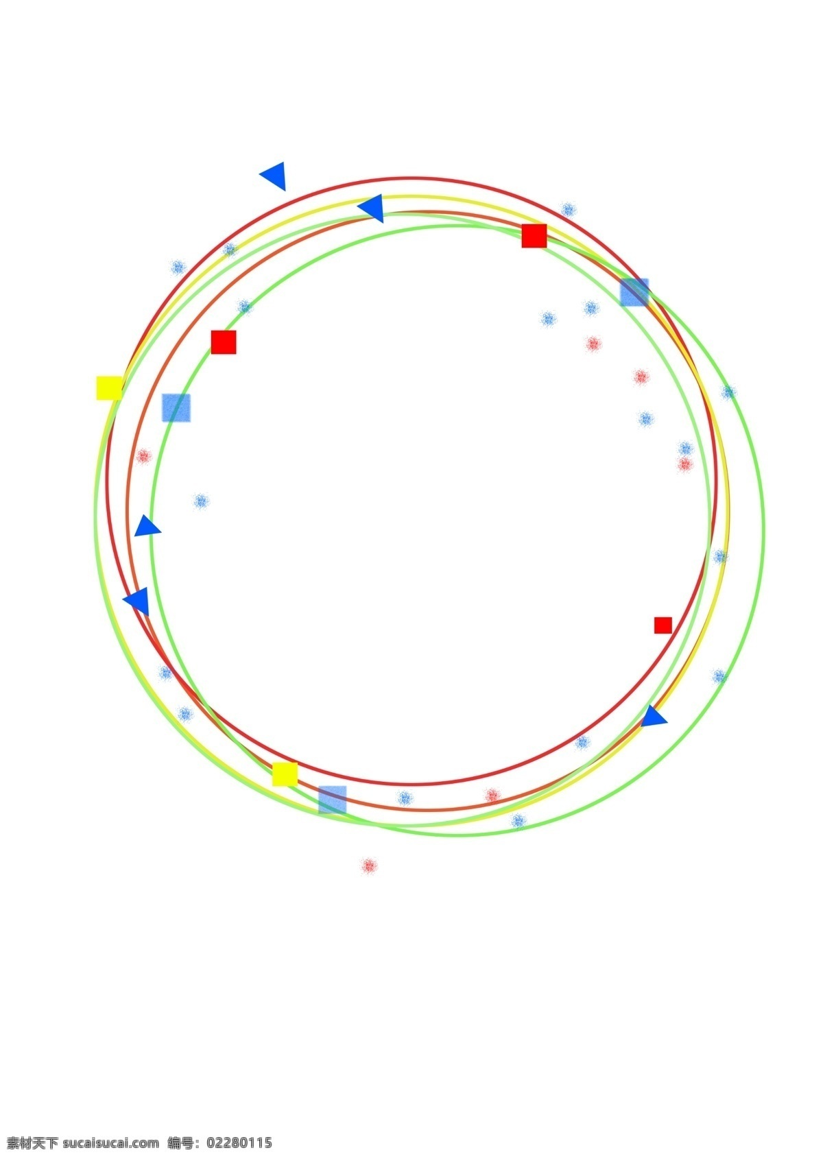 手绘 小 清新 花环 小清新 正方形 三角形 圆形 几何图形 红色 黄色 蓝色 简单线条 原创 矢量 免抠 分层