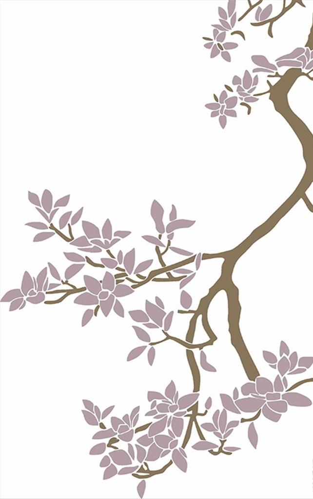 玉兰枝叶图片 玉兰 枝叶 叶子 树枝 硅藻泥 花枝 花朵硅藻泥
