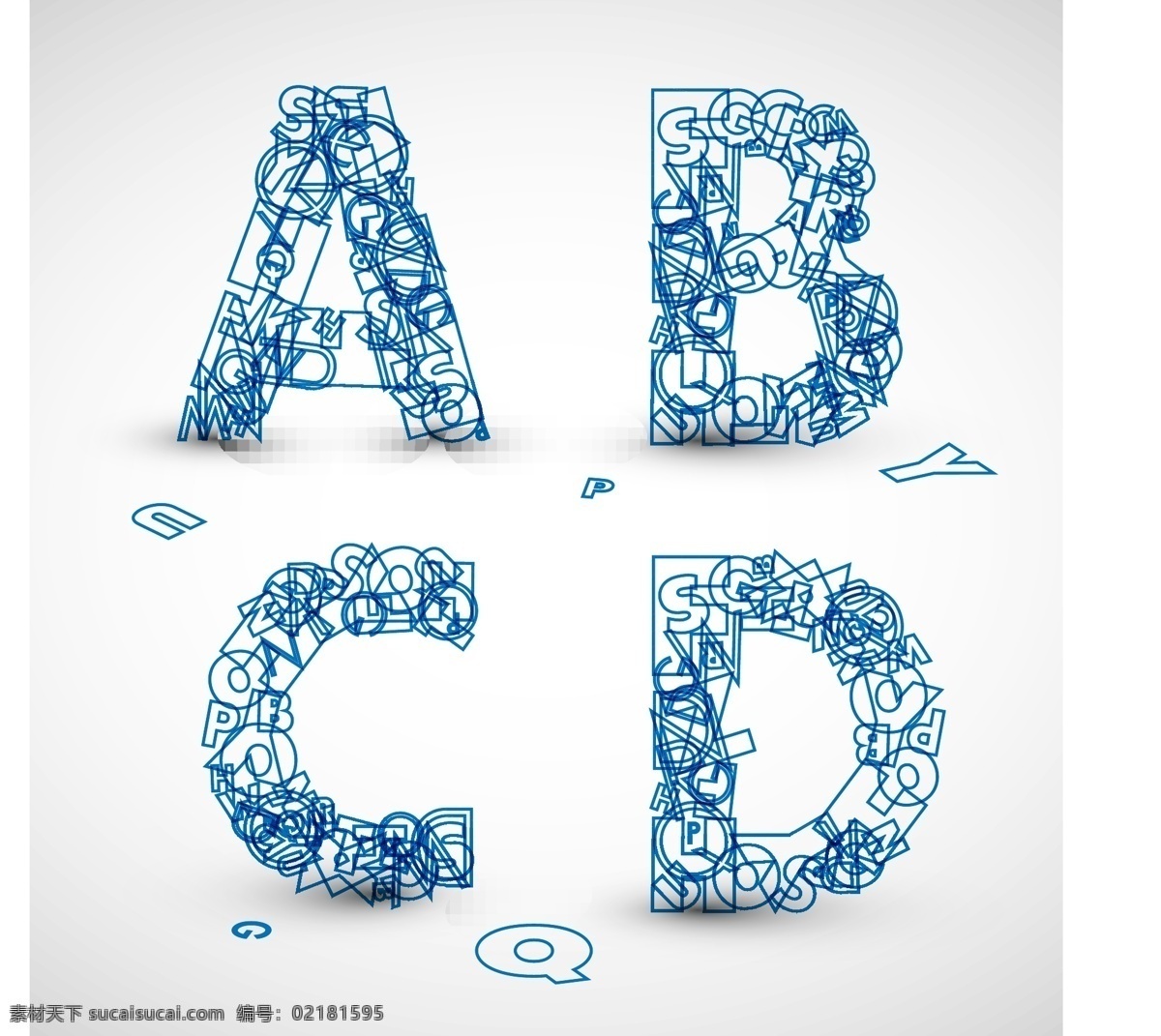 创意 信 设计矢量 矢量 字体 英文 字母 艺术 材料 独创性 载体 白色