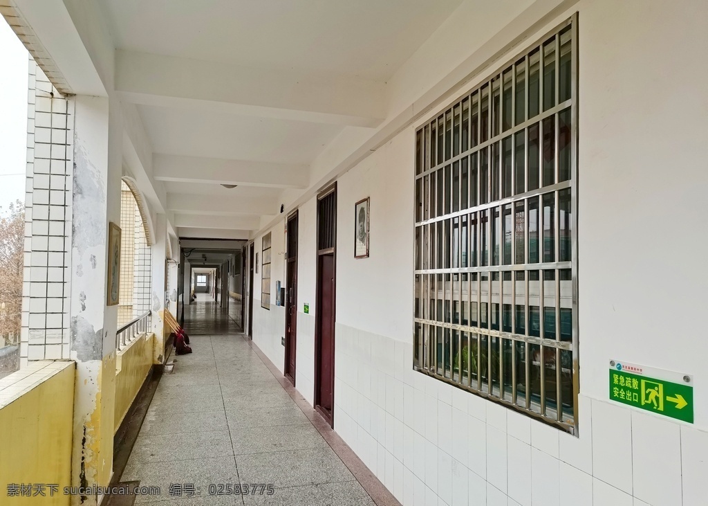 教学楼 走廊 过道 教室 学校 建筑景观 自然景观