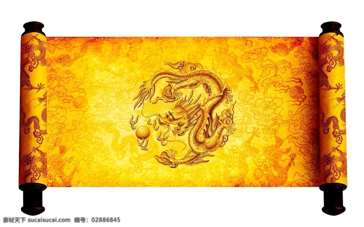龙纹圣旨古代 圣旨 古代 龙纹 布纹肌理 卷轴