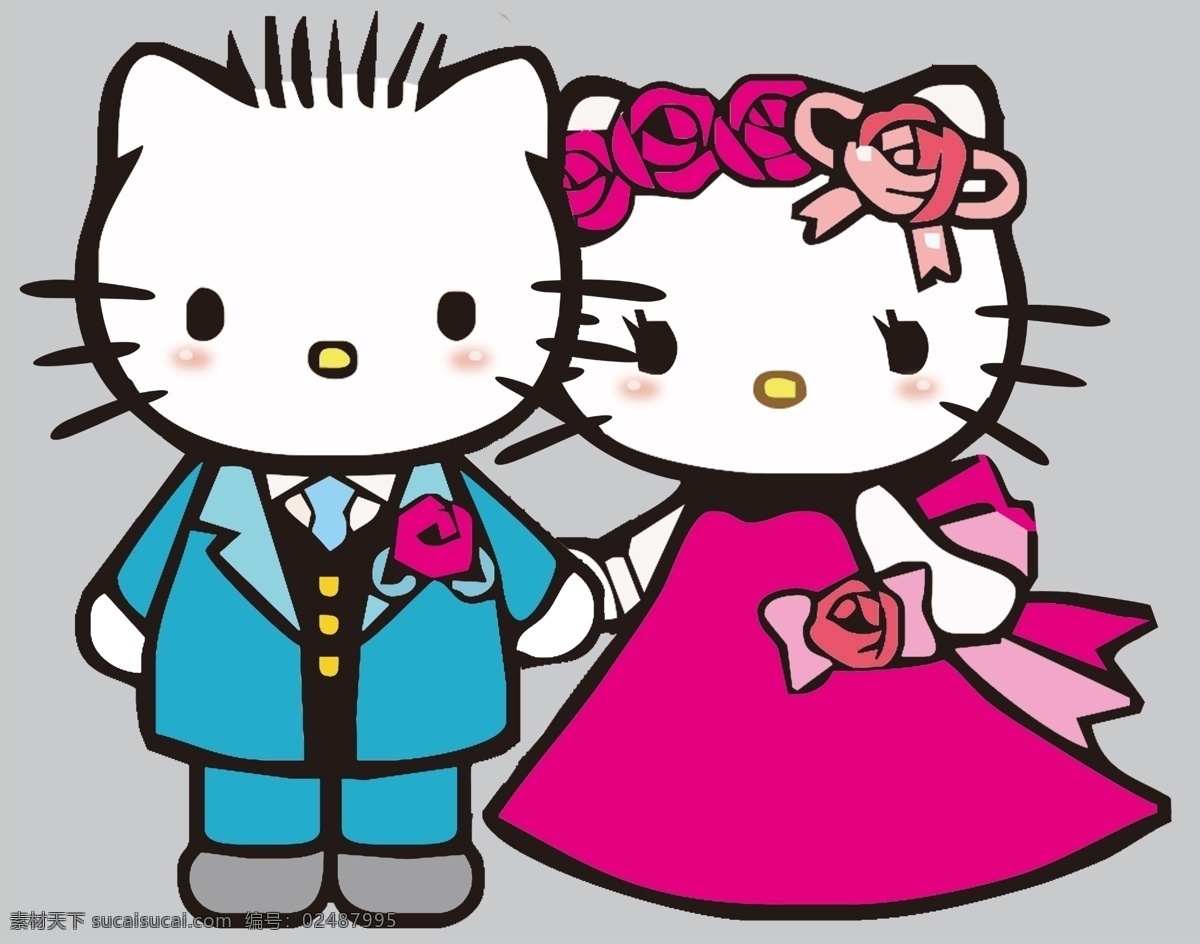 凯蒂猫 婚礼 hellokitty 卡通 公仔 可爱 卡通人物 分层