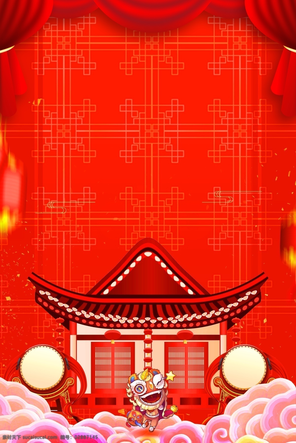 红色 云纹 中国 风 猪年 贺岁 吉祥 广告 背景 中国风 节日 喜庆 春节 传统 除夕 2019 拜大年 拜年 新年快乐 猪年快乐 新年