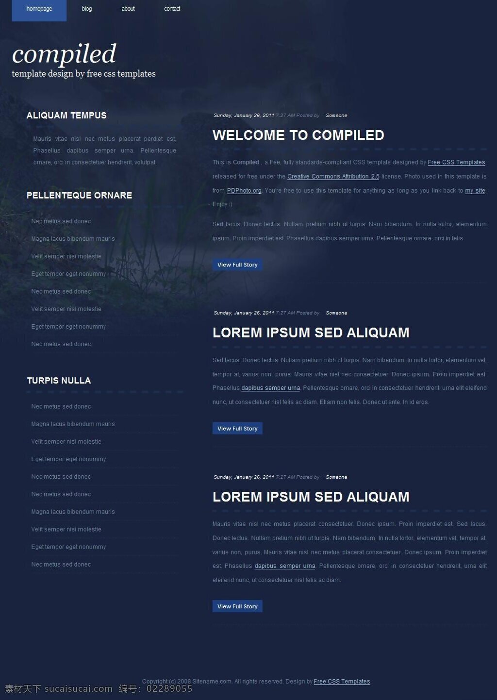 梦幻 森林 blog 网页模板 网页素材 网页代码