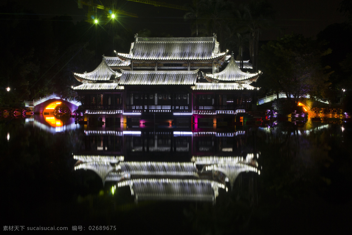 公园 夜景 倒影 雕塑 光影 黑夜 建筑园林 霓虹灯 石拱桥 公园夜景 泸江公园 随拍 亭子 装饰素材 灯饰素材