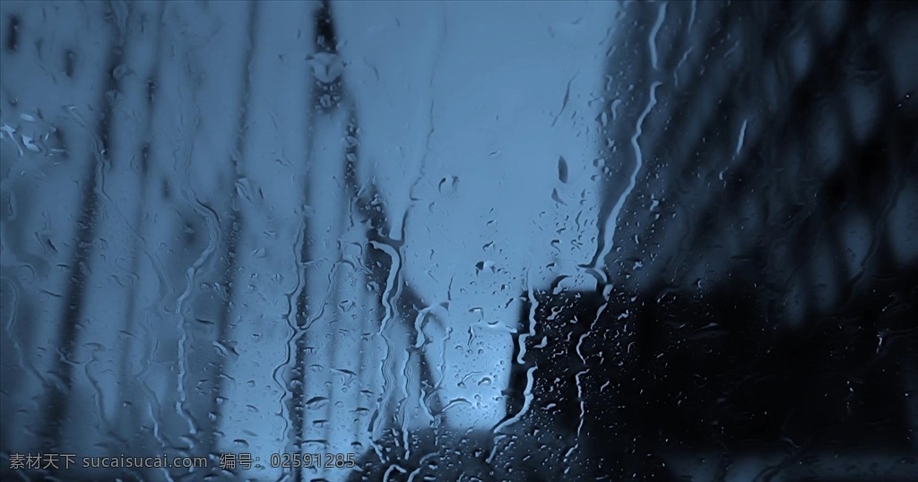 雨水 落 玻璃 上 雨滴 倒影 下雨 暗色 朦胧 梦幻 多媒体 实拍视频 城市风光 mp4