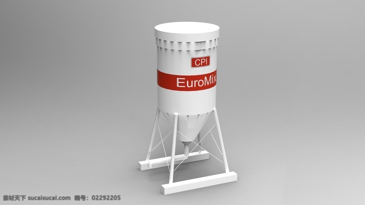 欧洲 混合 料仓 存储 混凝土 容器 水泥 筒仓 欧洲混合 cpi 3d模型素材 建筑模型