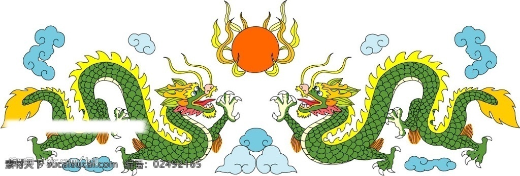 双龙戏珠 龙 纹 矢量 传统 图案 吉祥 其他矢量 矢量素材 矢量龙凤纹 矢量图库