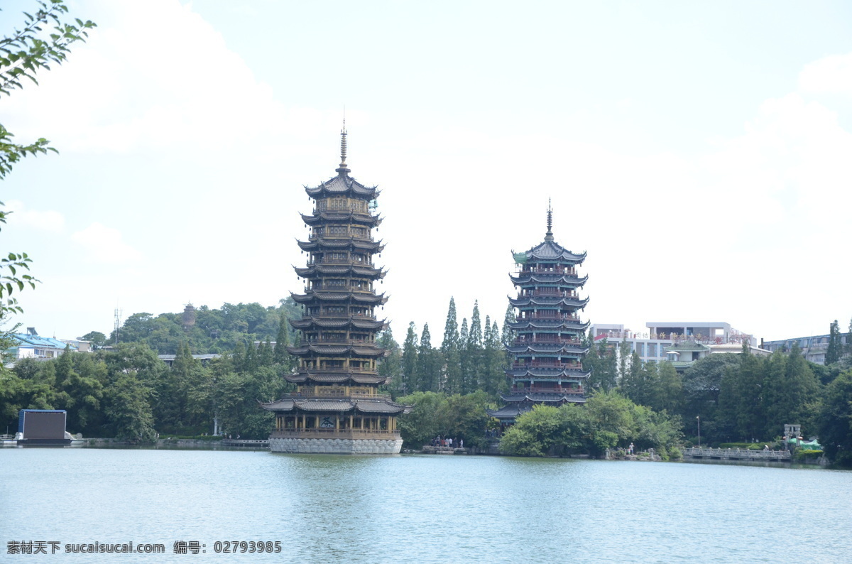 桂林日月双塔 桂林 日月双塔 漓江 桃花江 两江四湖 美丽风景 旅游摄影 国内旅游