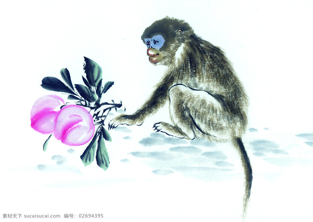 中华 艺术 绘画 古画 动物 猴子 中国 古代 传统绘画艺术 美术绘画 名画欣赏 水彩画 水墨画 文化艺术