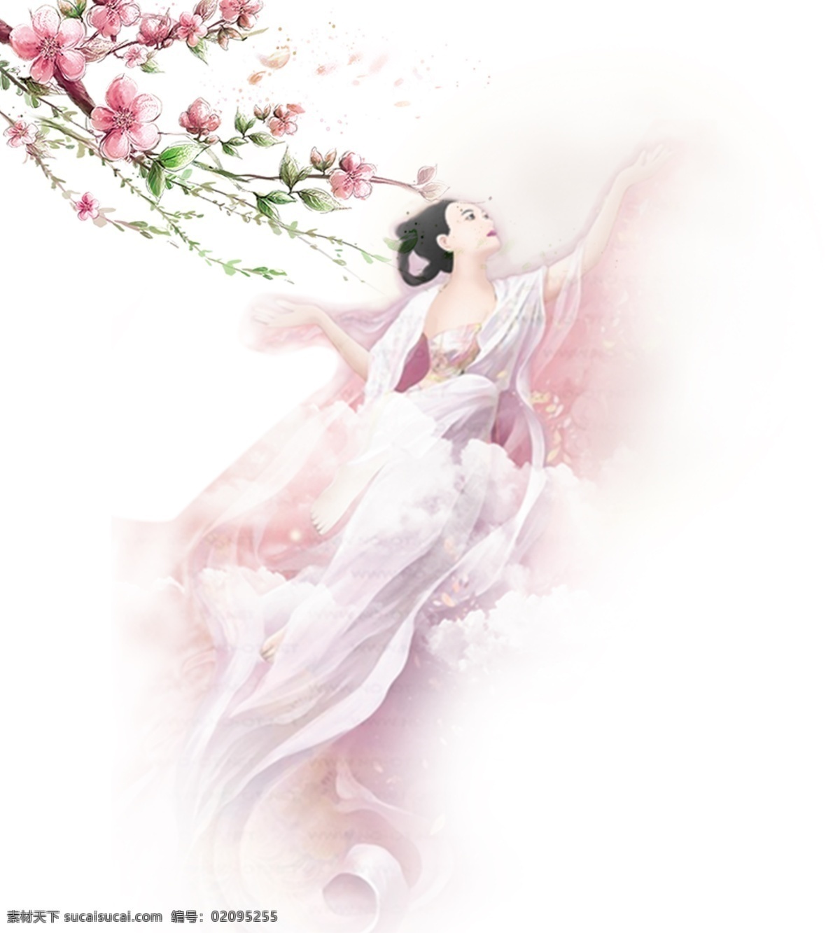中秋节 装饰 图 元素 嫦娥 中秋 装饰图 小清新 梅花 手绘 花卉边框