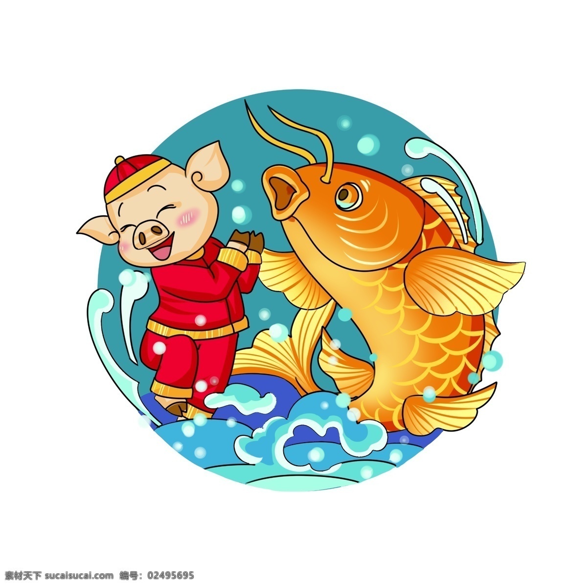 手绘 新年 猪年 卡通 人物 插画 女孩 小女生 场景 美食 新年快乐 贺卡 快乐 女生 板绘 小男孩 男生 可爱男生 手绘男生 欢乐新年 年画 猪头 猪年大吉