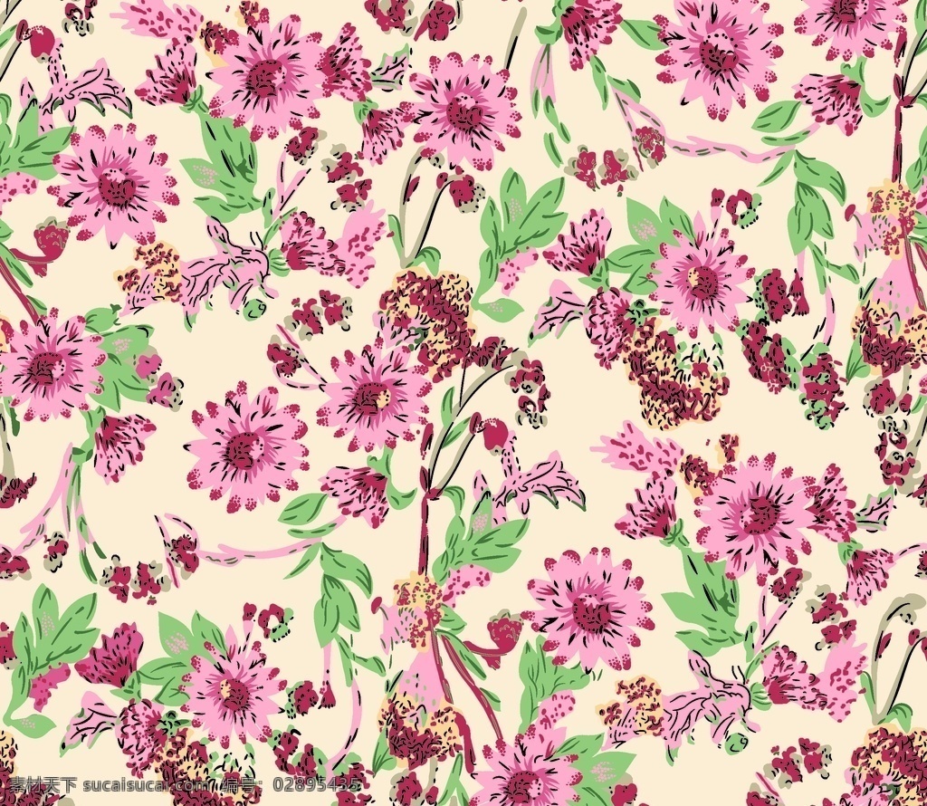 雏菊 翠花 小花 树藤 矢量