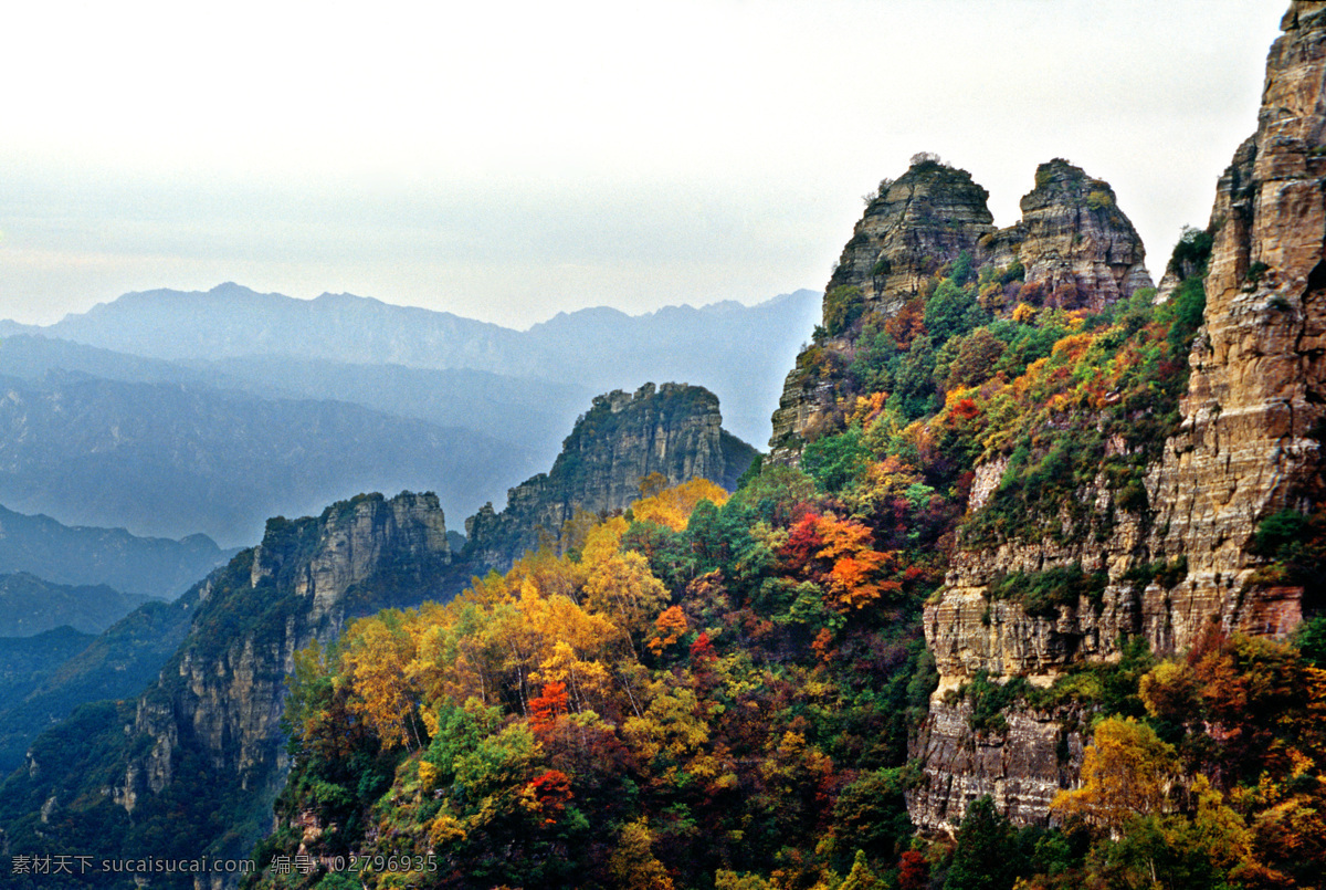 涞源白石山 涞源风光 白石山风光 群山 远眺 雾海 树林 风景 自然风景 自然景观