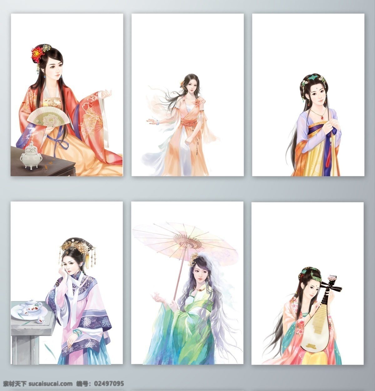 古典 美女 免 抠 免抠素材 手绘 女性 漂亮 古装 人物 设计素材 元素 透明png png格式 分层 背景素材