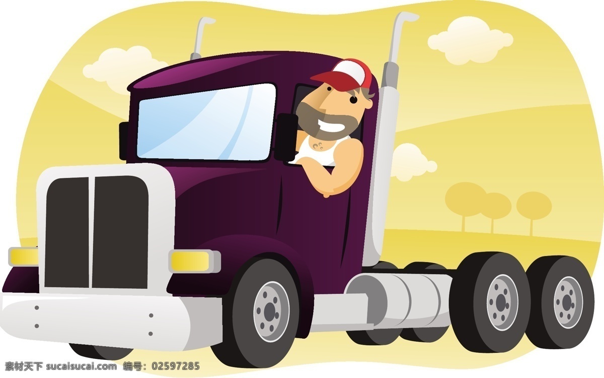 汽车 货车 卡车 司机 交通工具 矢量 现代科技