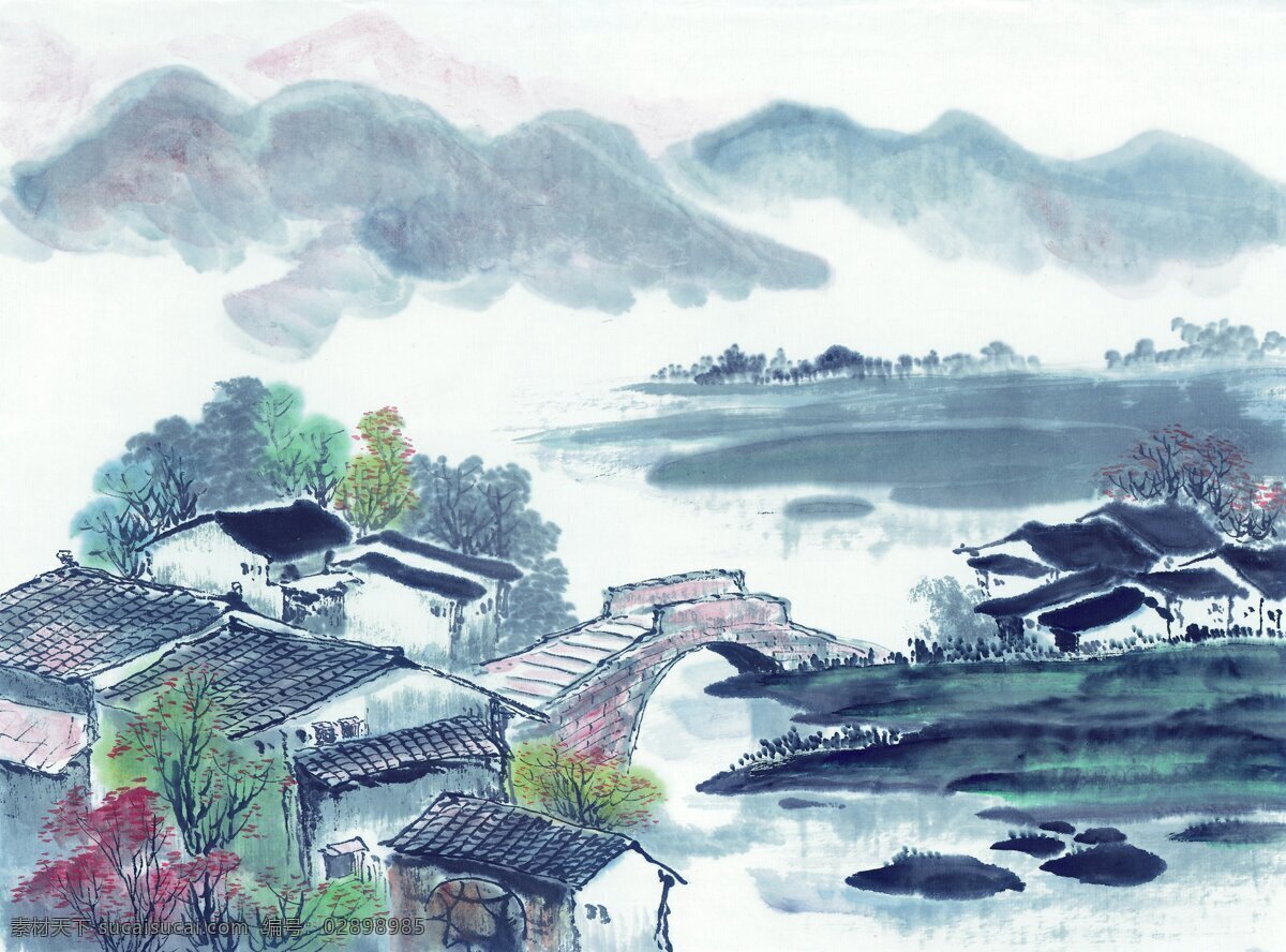 山水风景 写意画 山水画 风景国画 水墨画 名画 国画 中国画 绘画艺术 装饰画 挂画 书画文字 文化艺术