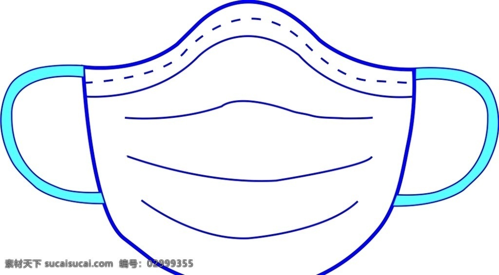 口罩图片 口罩样板 口罩模板 矢量
