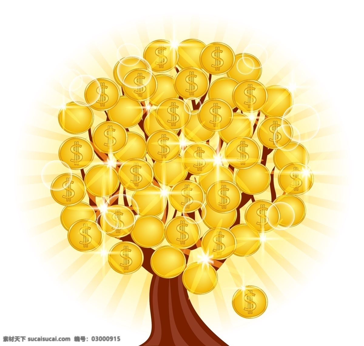 金币树矢量 金币树素材 招财树 聚财树 金币 共享设计矢量