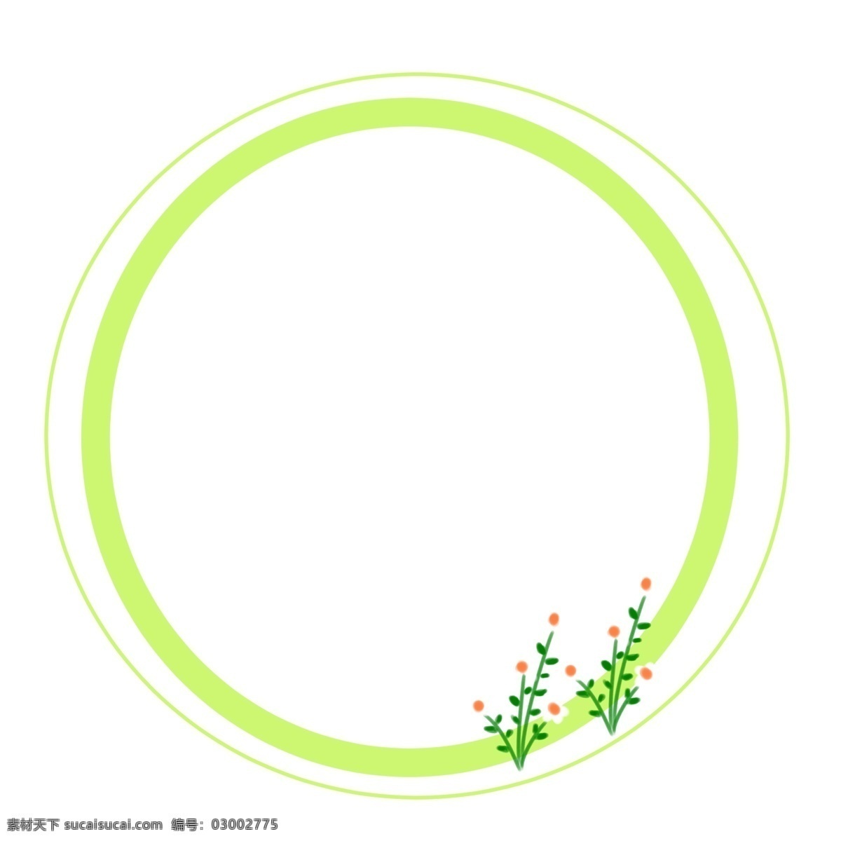 绿色植物 花草 边框 绿色圆环 植物花草