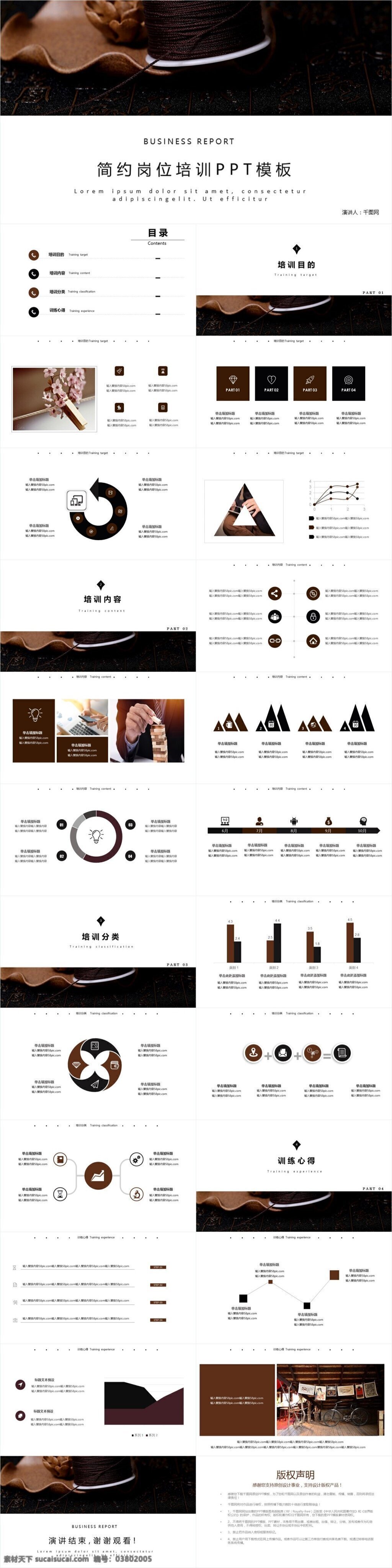 商务 风 棕色 简约 岗位培训 培训 课件 模板 商务风 科技商务 风格 通用质感 报告 ppt模板 年终 个人 工作 总结 年度 季度 计划 汇报 商业 分析 述职