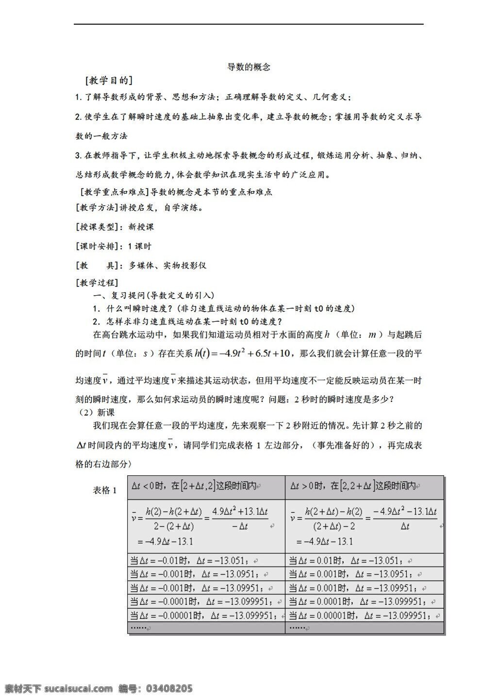 数学 人教 新 课 标 a 版 选修 导数 概念 教案 选修11
