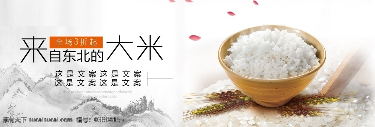 大米 主食 食品 中国 风 海报 banner 大米海报 东北大米 米饭 中国风