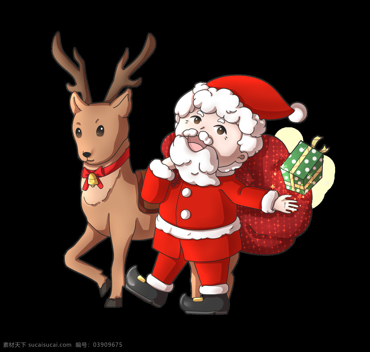 圣诞节 老人 装饰 海报 素材图片 png格式