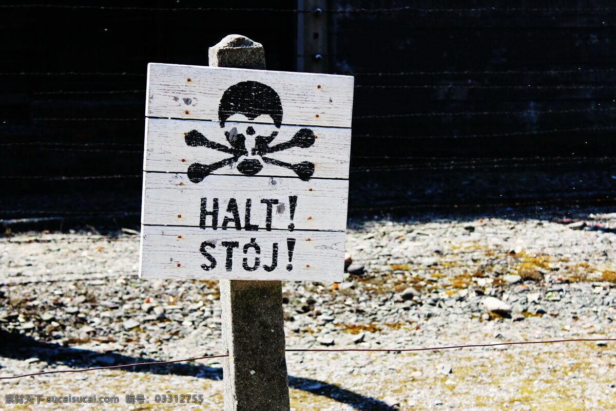 创意 骷 颅 头 标示牌 高清 波兰 集中营 劳动营 灭绝营 大屠杀