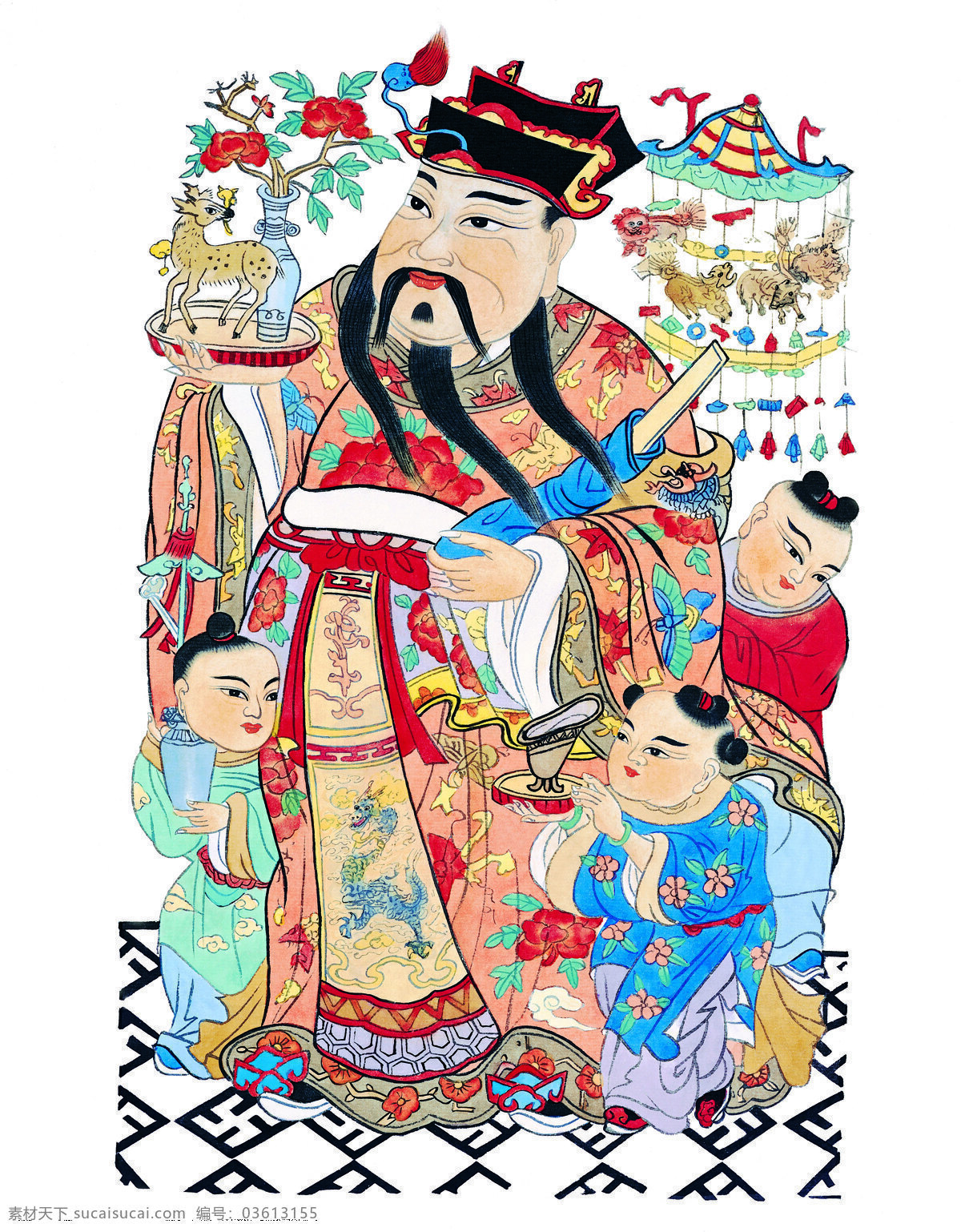 传统文化图片 设计图 文化艺术 中国 传统 门神 财神 高清 丹青 中国画 风