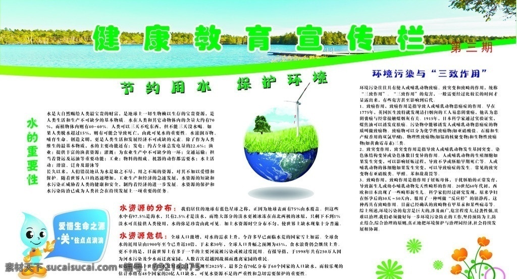 节约用水 环境保护 健康教育 展板 展板模板 矢量