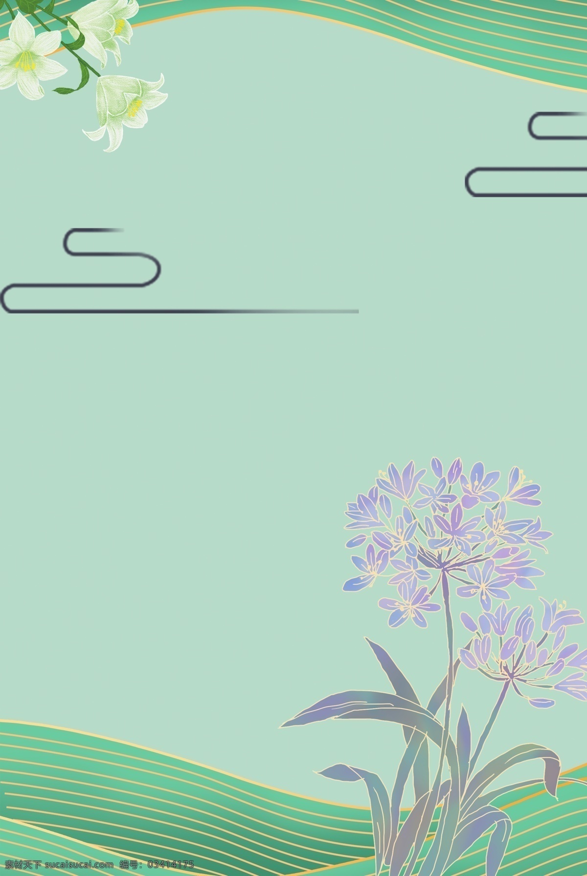 绿色 简约 风 背景 banner 绿色背景 花卉 海报 淘宝 天猫 psd源文件 花朵