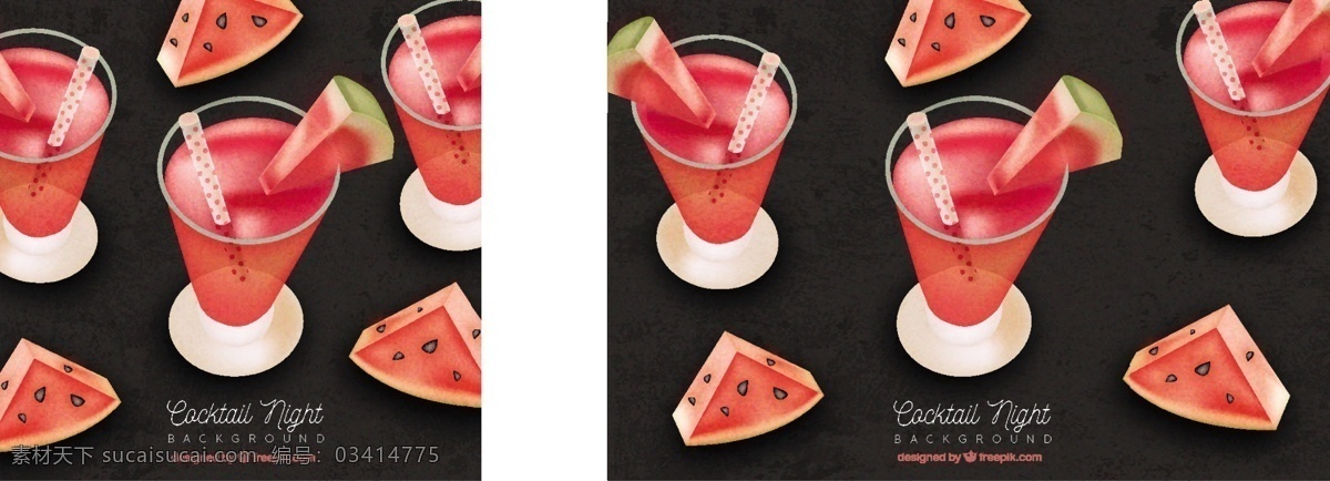 西瓜 鸡尾酒 背景 夏季 水果 热带 果汁 饮料 背景设计 酒精 吸管 美味 异国情调 清凉 清爽