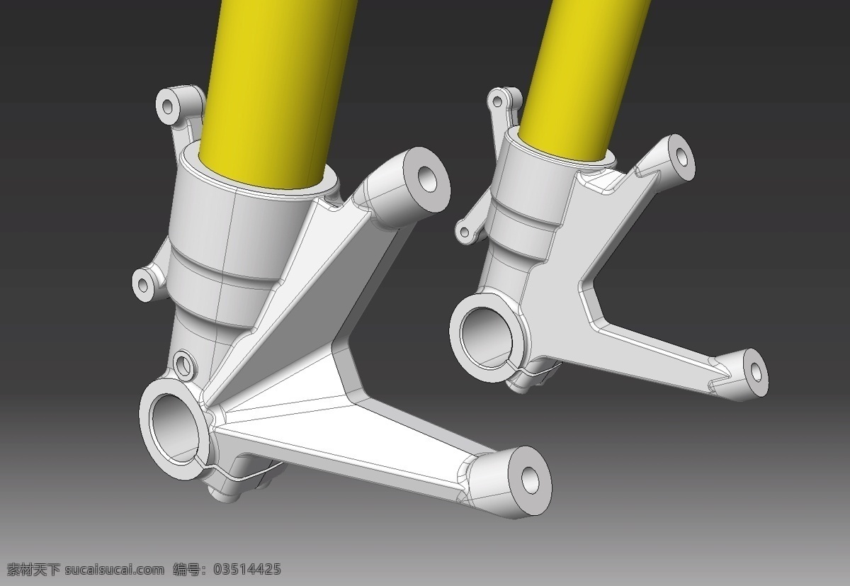 杜卡迪 怪兽 年代 奥林斯 叉 腿 摩托车 悬挂 3d模型素材 其他3d模型