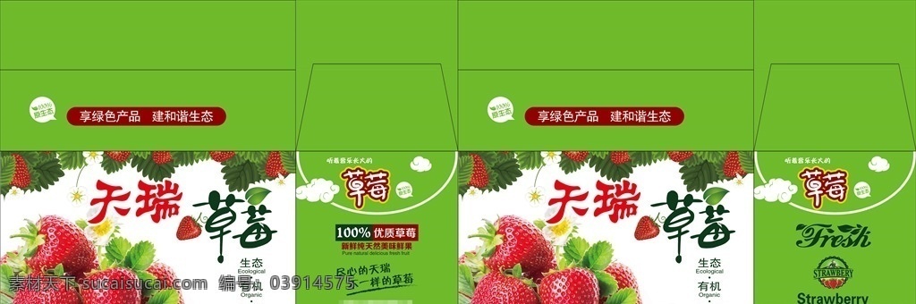 草莓箱 草莓 水果 箱 包装 礼品 展开 包装组 包装设计 pdf