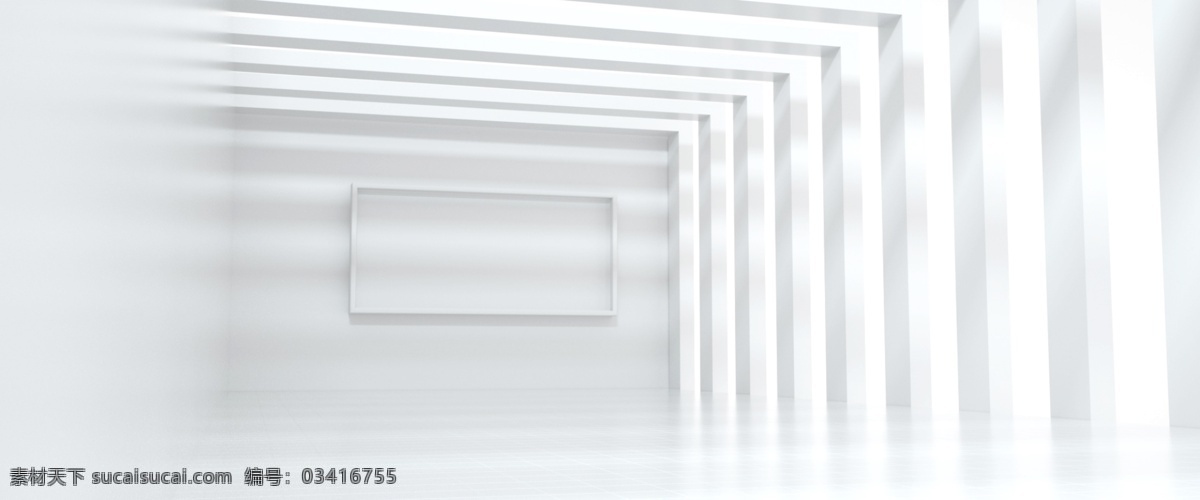 空旷 大气 电商 banner 白色 c4d 立体 三维 高端 干净