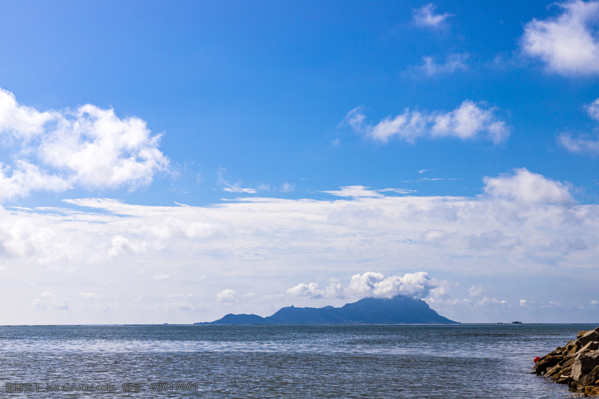 灵山岛海景 蓝天白云 海岛 灵山岛 大海 风景 自然景观 自然风景