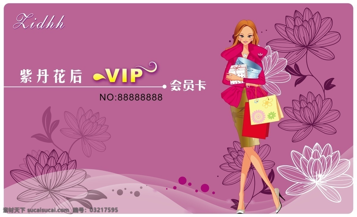 贵宾卡 vip卡 花纹背景 购物女 购物贵宾卡 psd分层 卡片 卡 服装店 vip 服饰店贵宾卡 源文件 图 春节 节日素材
