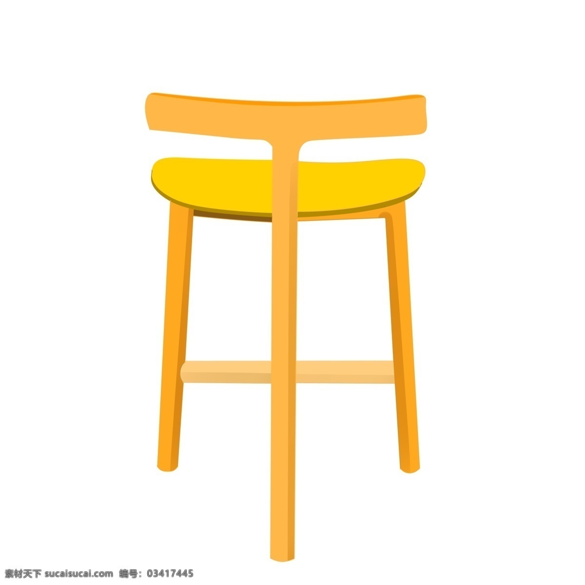 黄色 卡通 椅子 插画 黄色的椅子 桌椅 椅子插画 黄色桌椅 创意椅子插画 家具 精美的家具 家具插画
