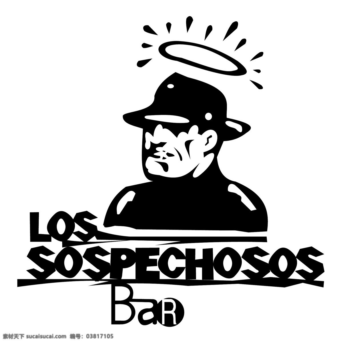 自由 sospechosos 棒 商标 标识 酒吧 白色