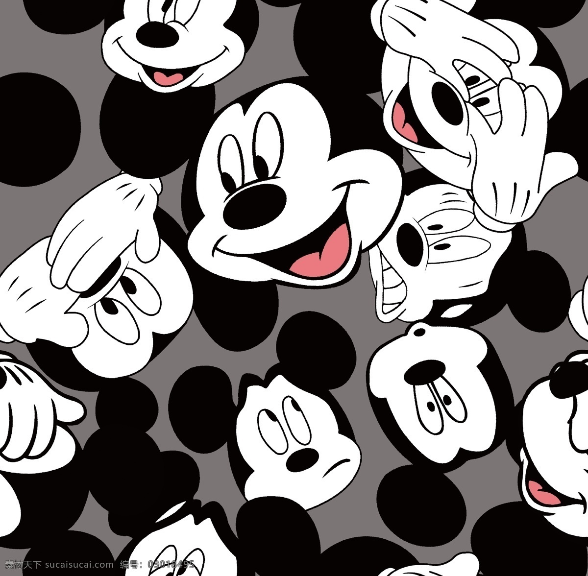 大牌 米奇 图案 数码 数码印花 米老鼠 卡通 动漫 迪士尼 分层