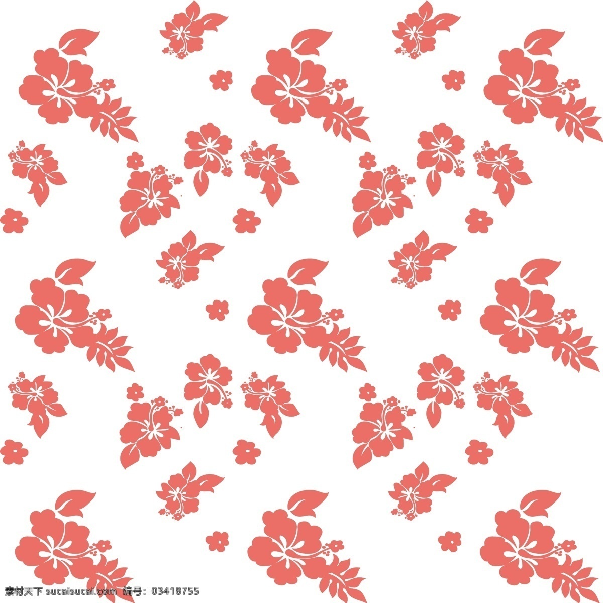 简约 扶 桑花 珊瑚 红 花卉 背景 设计素材 包装 壁纸 元素 扶桑花 珊瑚红 服饰