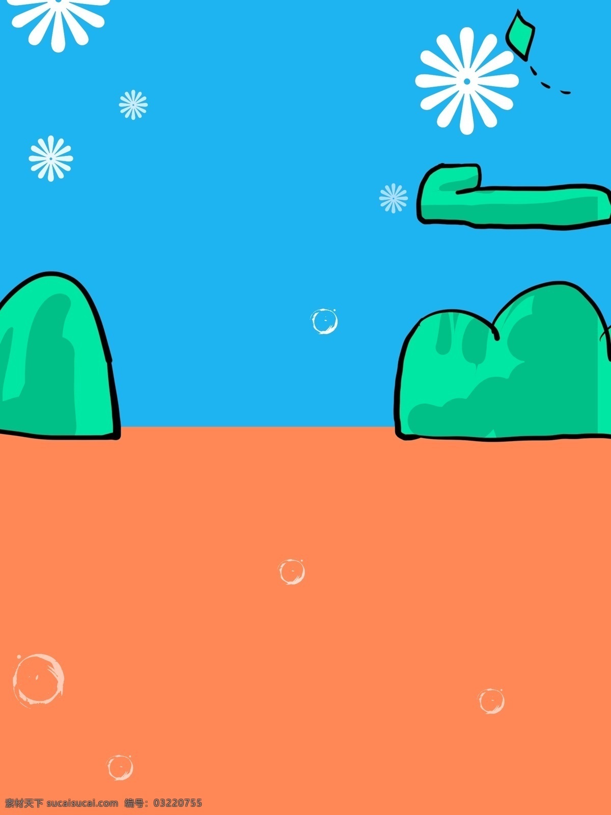 潮 漫 卡通 风景 插画 背景 卡通背景 手绘背景 蓝色背景 通用背景 气泡背景 潮漫