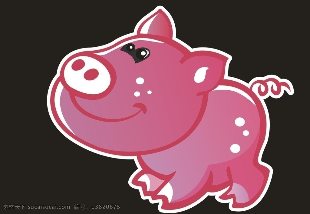 卡通 猪 简笔画 时尚猪 卡通猪 绿色 可爱 动漫动画