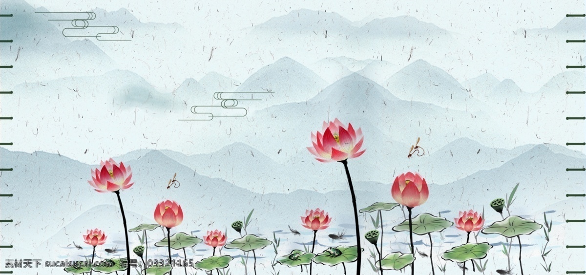 彩墨 山谷 底纹 夏至 节气 背景 夏季素材 夏至素材 节气背景 二十四节气 山谷底纹 背景设计 夏至背景 传统节气