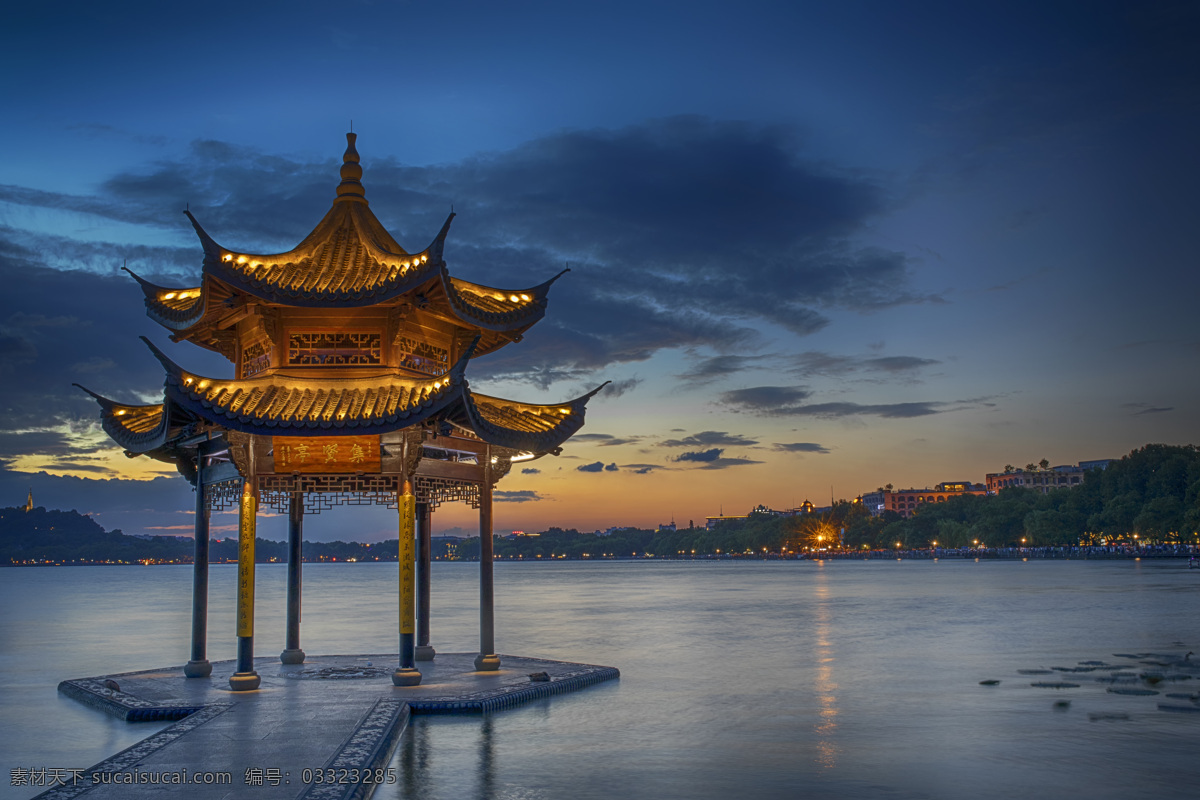 杭州 西湖 集贤亭子 自然 风景 一公园 自然景观 风景名胜