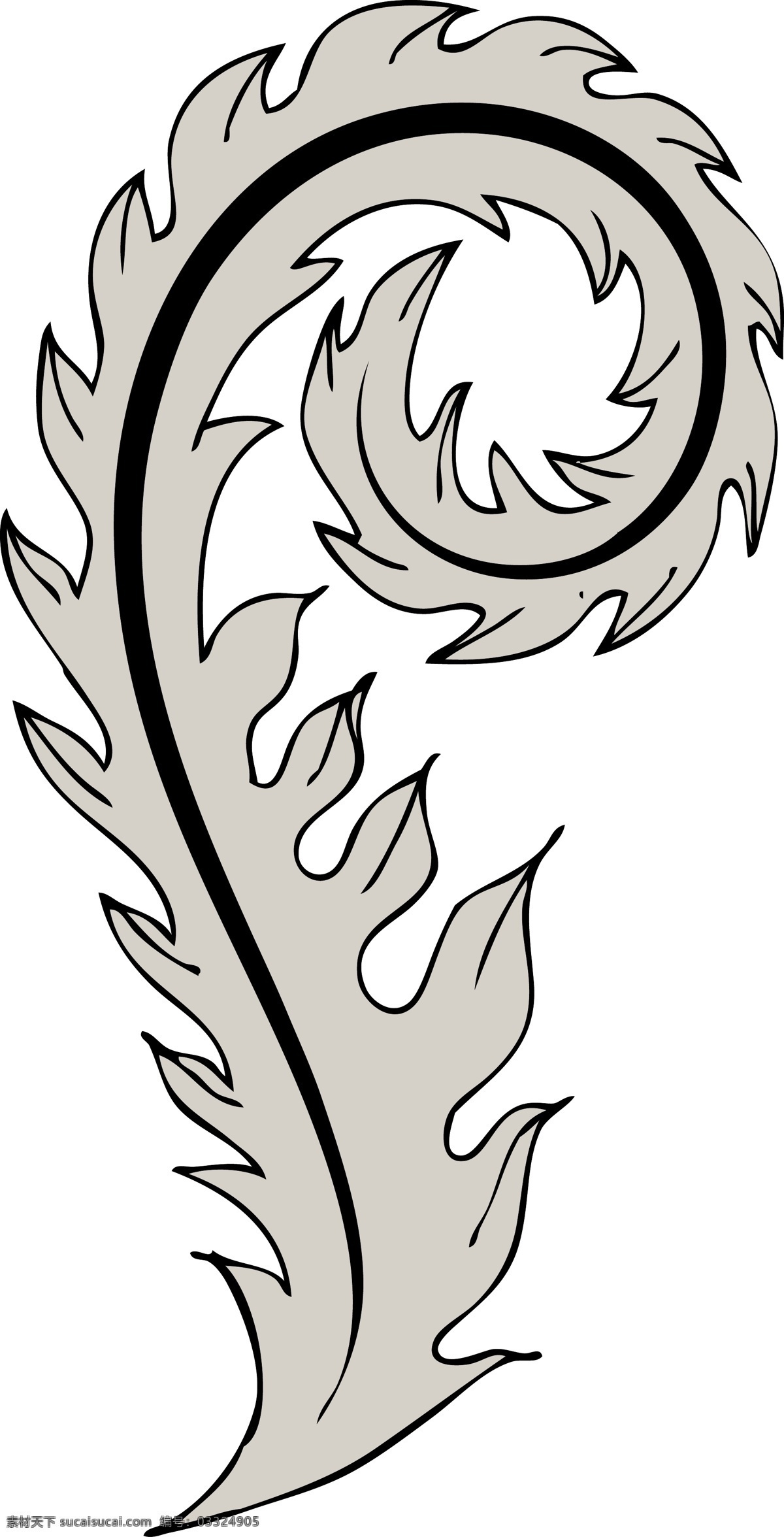 矢量花叶 白色