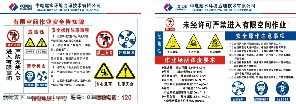 有限 空间 警示牌 有限空间 危险警示牌 禁止入内 安全操作注意 告知牌