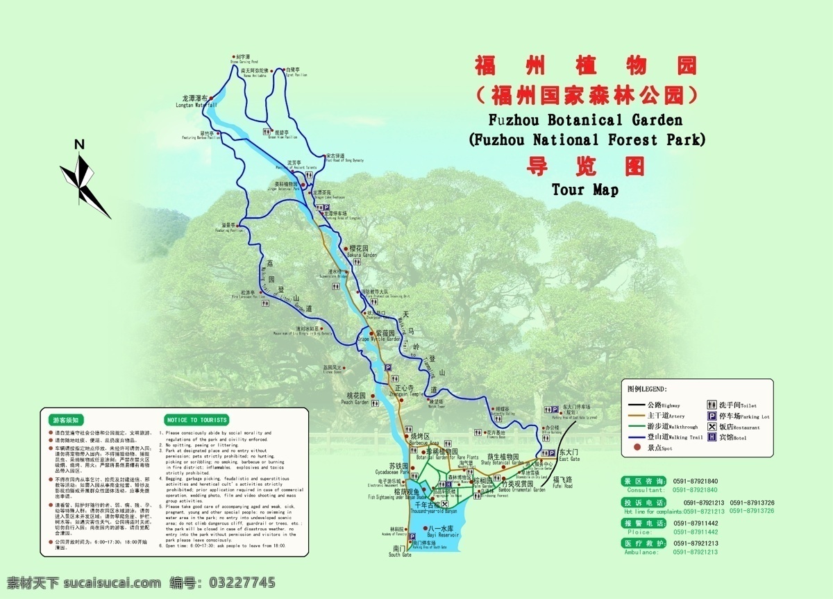 森林公园 导览 图 榕树 指南针 标识 旅游分布图 环境设计 园林设计 源文件库